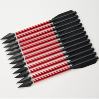 Huwairen – Lot de 12 flèches courtes en aluminium de 625 pouces avec pointes de rechange en feuille de saule, 17 cm, pour le tir
