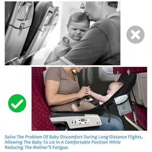 Cama de viaje infantil portátil para avión Cómoda poliéster Bebé Avión Essentials Fácil almacenamiento Extensor de asiento infantil volador - Product Image 4