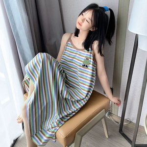 <span class=keywords><strong>Pigiama</strong></span> camicia da notte estiva da <span class=keywords><strong>donna</strong></span> adorabile abbigliamento esterno per la casa abito lungo <span class=keywords><strong>pigiama</strong></span> di <span class=keywords><strong>cotone</strong></span> - Product Image 6