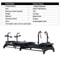 Reformer Pilates pour exercices intégral du corps, ressorts de résistance réglables avec 4 poignées et 3 plateformes pour studio