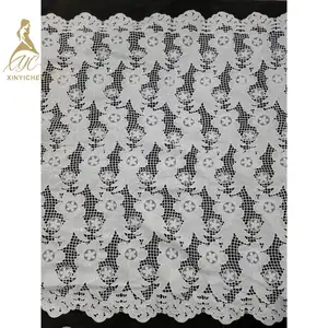 2023 hot sale wholesale price white Water Soluble lace embroidery fabric for wedding