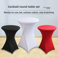 Nappe de table ronde extensible en spandex, nappe de banquet élastique ajustée pour la décoration de table de mariage et d'événements, housse de table