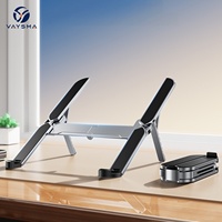 Support portable pour ordinateur portable en aluminium, pliable, réglable sur 6 niveaux, antidérapant, dissipation de chaleur, support pour tablette PC, ordinateur portable