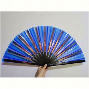 Abanicos de Mano Grandes de PVC con Diseño Holográfico Iridiscente y Reflectante, Ideales para Festivales, Bodas, Fiestas, Bailes y como Regalo - Product Image 5