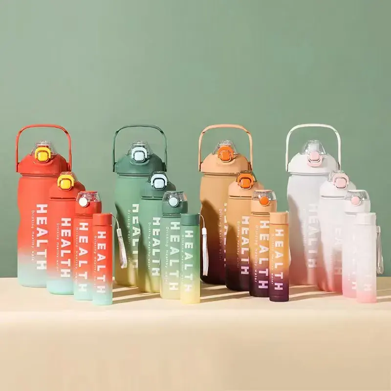 GC 4 pz/set trios de termos motivacionales garrafas de agua 2L thermos di bottiglia d'acqua motivazione mas termo bottiglie d'acqua