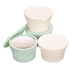 New 4Pcs Stackable Silicone Artisan Pizza Dough Proofing Boxes Proving Containers with Lids, <b>Collapsible</b> Pizza Slice Container - Product Image 1