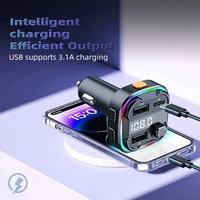 Chargeur de voiture stéréo double USB, transmetteur FM portable BT, lecteur de musique MP3, adaptateur d'appel mains libres, charge rapide, son haute résolution, Aux