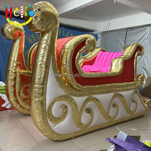 Satılık noel dekorasyon altın yaşam boyutu şişme Santa kızak - Product Image 5