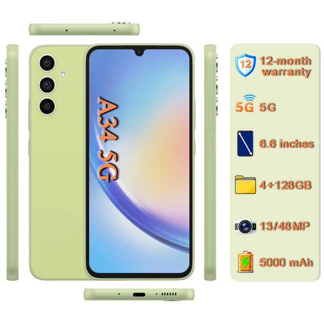Wholesale Mobile Phones A34 128GB [48MP Camera] [Dual SIM Card] Unlocked Global Version 5G Smartphone SM-A346
