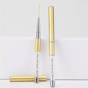 Pinceau à ongles avec manche en métal doré, logo personnalisé, pour le dessin au gel, les lignes fines, utilisation en salon de manucure - Product Image 5