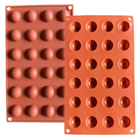 Moule de cuisson semi-rond en silicone à 24 cavités, écologique et de qualité alimentaire, pour chocolat, gelée, pudding, gâteau et pâtisserie Seavidar