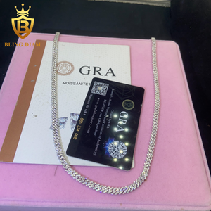 ヒップホップスタイル5mm S925 MoissaniteキューバチェーンパスダイヤモンドテスターVVS MoissaniteネックレスシルバーGRA付き - Product Image 3