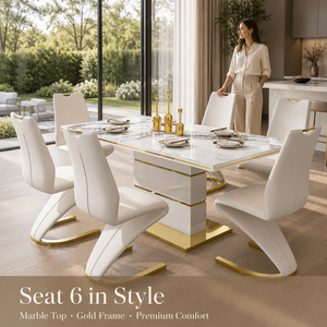 Set <span class=keywords><strong>da</strong></span> <span class=keywords><strong>Pranzo</strong></span> di Lusso in Marmo <span class=keywords><strong>per</strong></span> 6 Persone, Tavolo Rettangolare con Struttura in Acciaio Inox, Arredamento Moderno <span class=keywords><strong>per</strong></span> Hotel e Ristoranti - Product Image 4