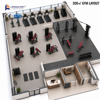 Paquete Completo de Equipos de Gimnasio Directo de Fábrica, 350 m², Entrenamiento de Fuerza Comercial, Máquinas de Cardio y Pesas Libres