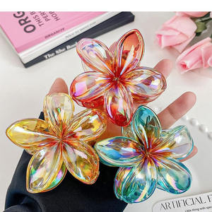 Nouvelle <span class=keywords><strong>pince</strong></span> à cheveux en acrylique à fleurs de grande taille dégradée pour femmes, pinces à cheveux douces, pinces à cheveux <span class=keywords><strong>crabe</strong></span>, barrettes, accessoires de coiffure hawaïens - Product Image 3