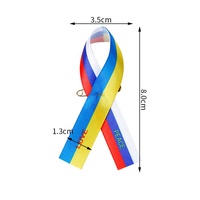 MSD Ruban de Sensibilisation Personnalisée Amour Paix Vente en Gros Impression de Ruban Drapeau Russe Épingle de Ruban avec Épingle de Sûreté