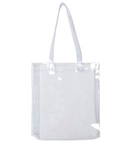 Personalized Custom Logo PVC Clear Transparent Shopping Full Color Printing Grocery Plastic Tote Bag