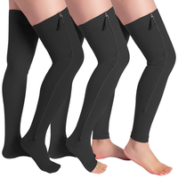 Chaussettes de compression à fermeture éclair en spandex, absorbant la transpiration, résistantes à la friction, pour le sport