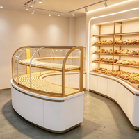 Kommerzielle Bäckerei LED-Schrank Vitrine Metall Glas Insel für Mall Retail Store Kuchen Display Backen Eisen Material