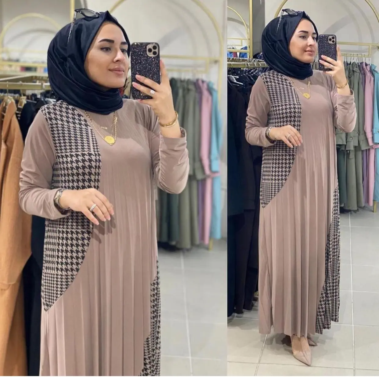 Baju Abaya Turkey Wanita, Ukuran Besar Gaun Muslim Abaya Dubai Muslimah