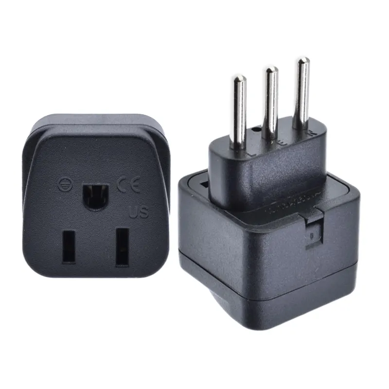 Italy Chile Travel Plug Adapter 10A Round 3 Prongs Type-L Converter US America Type-B to Uruguay Power Adapter