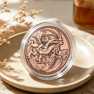 Barra de cobre de 1 onza con alto relieve para regalo - Product Image 1