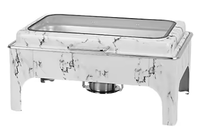 Chauffe-Plat Hydraulique TAIDING 9L à Motif Marbre pour Buffet et Événements