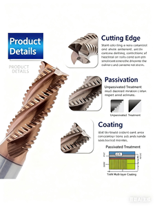 Tungsten <strong>Carbide</strong> Rough <strong>End</strong> <strong>Mill</strong> Coated 4-Flute HRC55 1-20mm Milling Cutter for CNC Machines OUMEIA Brand ODM/OEM - Product Image 3