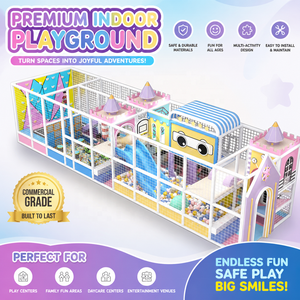 Aire de jeux intérieure commerciale avec toboggan et extension de parc de trampolines pour entreprise existante - Product Image 1