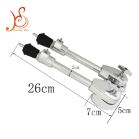 Supports de grosse caisse (2 pièces) en métal chromé avec pieds en caoutchouc, réglables, pour batterie de jazz