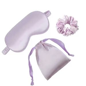 Ensemble de 3 masques de sommeil en soie artificielle, chouchous en satin, bandeau de nuit occultant, style formel et mignon, utilisation toute saison, cadeaux - Product Image 5