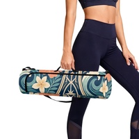 Sac de transport pour tapis de yoga et de pilates à imprimé Art Déco tropical personnalisé, avec fermeture éclair et bandoulière réglable