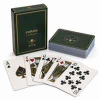 Cartes à jouer promotionnelles personnalisées pour salon professionnel de l'économie circulaire, jeu de cartes en papier 310 g/m² à âme bleue avec boîte à rabat en feuille d'argent gaufrée