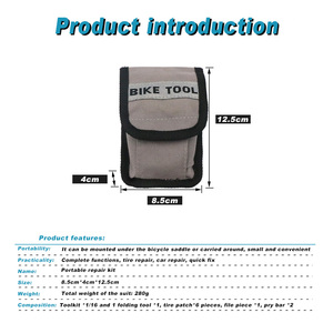 Kit d'outils de réparation de vélo RIDERACE 16 en 1 multifonction VTT outils de réparation avec sac portable ensemble d'outils de réparation de cyclisme sur route - Product Image 6