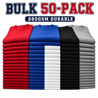 Lot de 50 T-shirts en coton épais 280 g/m² pour universités - Essentiels durables pour le campus (vente en gros)