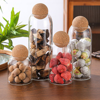 Pot de conservation moderne en verre transparent, écologique et recyclable, grande capacité, avec couvercles en liège, hermétique, de qualité alimentaire, pour la cuisine