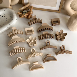 Nouvelles pinces à cheveux élégantes coréennes beige café, accessoires pour cheveux en acrylique, grandes <span class=keywords><strong>mini</strong></span> barrettes rectangulaires, pinces à cheveux <span class=keywords><strong>crabe</strong></span> - Product Image 3