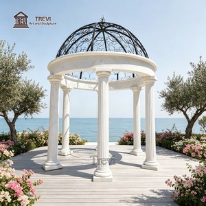Gazebo de Mármol Estilo Occidental, Pabellón Europeo Tallado a Mano en Piedra Natural para Jardín, Bodas, Decoración de Chateaux y Villas - Product Image 4