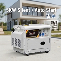 Générateur diesel silencieux Hiearns 5KW 6KVA ATS démarrage automatique CE 65dB pour usage domestique 50Hz 60Hz 110V 220V 380V