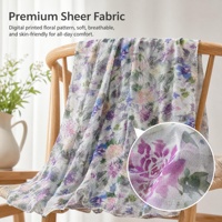 Écharpe longue florale personnalisée pour femme, 60 g/m², polyester, impression numérique, vente en gros pour adultes, faible MOQ