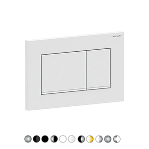 Plaque de commande GEBERIT Sigma 30 à 2 boutons, blanc mat, bord inférieur blanc, longueur 29,9 cm, pour chasse d'eau - Product Image 3