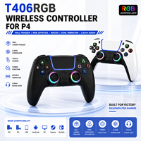 Control Inalámbrico BT RGB con Luz, Giroscopio de 6 Ejes, Joystick para PC, Panel Táctil, Doble Vibración para PC Steam, Control Multifunción para