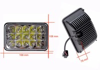 Phare LED de voiture 5 pouces 45W H4, faisceau Hi/Lo super lumineux, DRL carré, éclairage de conduite 4x4 pour pick-up, tout-terrain, Jeep, Hummer, bateau