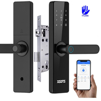 Envío rápido, manija de puerta de madera Digital inteligente, puerta de entrada, diseño moderno, sistema de bloqueo de Hotel para apartamento, apertura sin llave con huellas dactilares