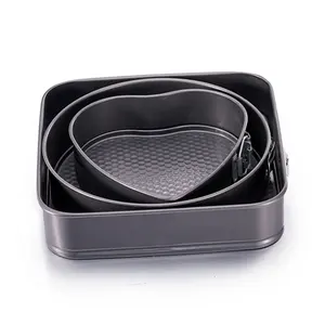 MJ BAKERY HOT SELL 3 NON STICK SPRINGFORM CAKE PAN BAKING BAKE TRAY TINS HEART SQUARE ROUND SET