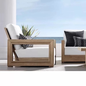 Aluminium and Teak Luxury Sofa <strong>Summer</strong> Classics Sectional Sofa Set With Two Club Swivel Arm Chair Aluminium Outdoor Sofa - Product Image 5