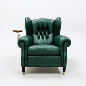 Sillón Premium Verde Cigar, Sillón de Ocio Americano de Lujo Ligero, Sofá Individual con Reposabrazos, Muebles de Madera para Sala de Estar, Sillón Island - Product Image 5