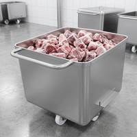 Chariot à viande en acier inoxydable de conception avancée, chariot mobile de qualité alimentaire avec roulettes silencieuses pour ligne de transformation alimentaire