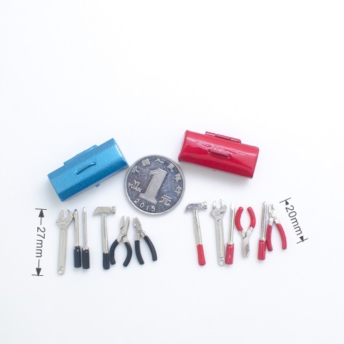 xim DOLLHOUSE [Mini Tools 6-piece Set + Box] Miniature Model Garage Accessories