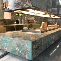 Comptoirs de cuisine en quartzite en pierre verte du Brésil Dalles de granit en quartzite en marbre vert amazonite pour dessus de table